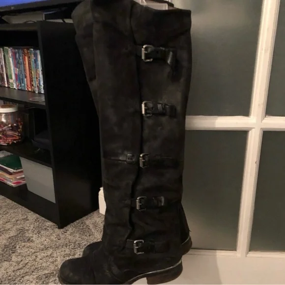 A.S.98 Black Over the Knee Boots - Picture 1 of 6